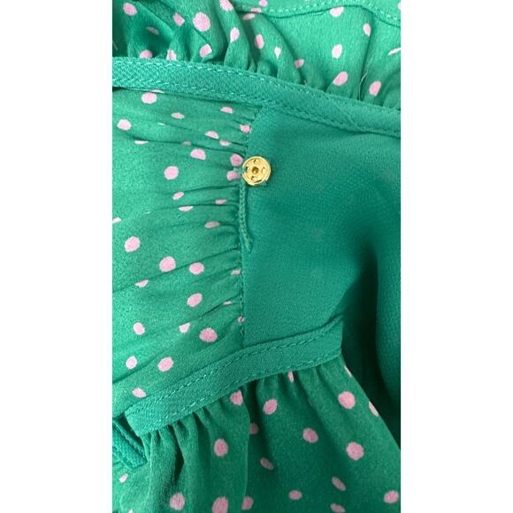Kate Spade Poolside Dot Wrap Dress Womens 10 Emerald Coast Green Pink New - Picture 14 of 14